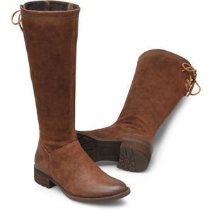 Born Hayden-Extended Calf Brown Boots Back Lace-up 5.5